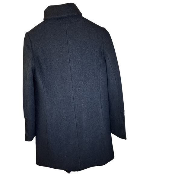 Club Monaco Halli Belted Wool & Leather Asymmetrical Coat Black Small C3931 - Picture 10 of 13